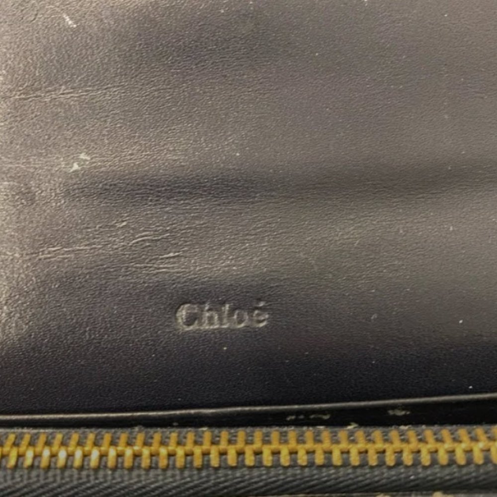 Authentic CHLOE Marcie Continental Navy & Gold Leather Wallet - Picture 6 of 7
